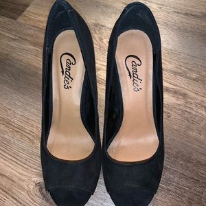 Candies Open Toe Suede Heels